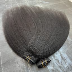 Raw Unprocessed Kinky Straight Clip In Human Hair Extensions 100% Human Hair Clip in Hair Extension 100grams 7Pcs/Set Full Head