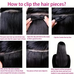 Raw Unprocessed Kinky Straight Clip In Human Hair Extensions 100% Human Hair Clip in Hair Extension 100grams 7Pcs/Set Full Head