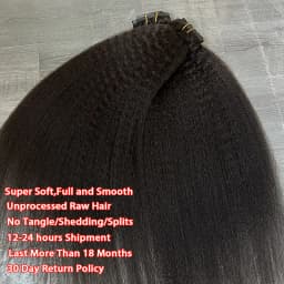 Raw Unprocessed Kinky Straight Clip In Human Hair Extensions 100% Human Hair Clip in Hair Extension 100grams 7Pcs/Set Full Head