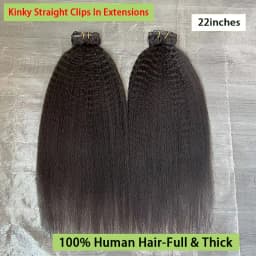 Raw Unprocessed Kinky Straight Clip In Human Hair Extensions 100% Human Hair Clip in Hair Extension 100grams 7Pcs/Set Full Head