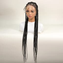 36in Full Lace Transparent Braided Wig Synthetic Fulani Cornrow Braided Wigs With Baby Hair for Black Women Daily Wear And Style