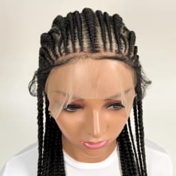 36in Full Lace Transparent Braided Wig Synthetic Fulani Cornrow Braided Wigs With Baby Hair for Black Women Daily Wear And Style