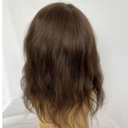 12inch Men Wigs Full Skin Pu Base Long Human Hair Men Toupee Natural Hairline Men Toupee Straight Wavy 8x10 3# Brown Colror