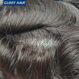 OS106 0.05-0.06mm Male Thin Skin Double Knot Hair Toupee 100% Density Indian Human Hair Prosthesis For Bald Men Hair Loss