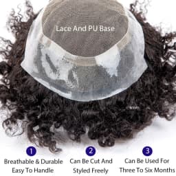 Curly Wigs Hair Prosthesis Man 25mm 15mm 10mm Curly Natural Human Hair Wigs For Men French Lace Man Curly Hair Systems Hairpiece