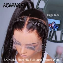 13x6 HD Full Lace Frontal Wigs 250% Invisible HD Lace Front Human Hair Wigs Straight Melt Skins Pre Plucked Brazilian Hair Wig