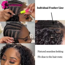 60g Burmese Curly Human Hair Extensions, Crochet Human Hair, Bohemian Pre-Curled Braids, Feathered Crochet Hair with Miracle Knots, Spiral Curly Hair for Braids, Deep Wave Crochet Human Hair.