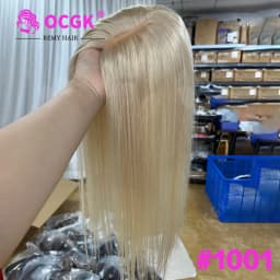 OCGK Human Hair Topper 17" Straight 10x12cm Base Color 2# Clip in Hairpieces for Women with Thinning Hair Add Volume