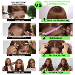 100% Virgin Human Hair Glueless Wigs Human Hair Pre Plucked Pre Cut Body Wave 7x5 HD Lace Frontal Closure Wigs for Black Women Human Hair Drawstring Wear and Go Pre-Bleached Chocolate Brown Color Loose Deep Wave Frontal Wigs Ship From France Warehouse