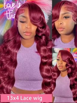 99j Burgundy 13x6 Hd Lace Frontal Human Hair Wigs Transparent Colored Body Wave Red Lace Front Wig 5x5 4x4 Closure Wig For Women