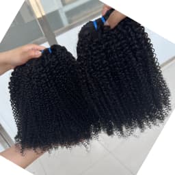 12A Brazilian Bundles 4C Afro Curly Human Hair Bundles Real Human Hair Unprocessed Raw Double Weft Human Hair Extensions 14-24 Inch Virgin Remy Hair Weave Bundles Human Hair 2/3/4 PCS For Women Daily Use Birthday Holiday Gift Kpop Popular Hairstyles