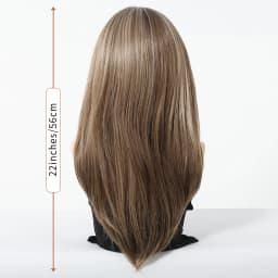 HAIRCUBE Mixed Brown Straight Wigs Dark Roots Natural Hairline 13*6 Transparent Lace Front Synthetic Wig For Women Daily Cosplay