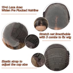 HAIRCUBE Mixed Brown Straight Wigs Dark Roots Natural Hairline 13*6 Transparent Lace Front Synthetic Wig For Women Daily Cosplay