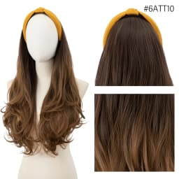 Synthetic Headband wigs Long Curly Wavy Hair Extensions Ombre Brown Black Blonde Half Wig For Women Daily Cosplay