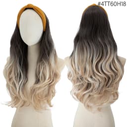Synthetic Headband wigs Long Curly Wavy Hair Extensions Ombre Brown Black Blonde Half Wig For Women Daily Cosplay