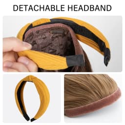 Synthetic Headband wigs Long Curly Wavy Hair Extensions Ombre Brown Black Blonde Half Wig For Women Daily Cosplay