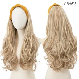 Synthetic Headband wigs Long Curly Wavy Hair Extensions Ombre Brown Black Blonde Half Wig For Women Daily Cosplay