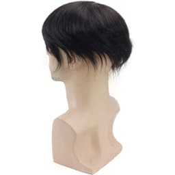 Mono Lace Men's Toupee Human Hair Poly Skin Around Hair Replacement System Durable Monofilament Hairpiece for Men 8x7inch
