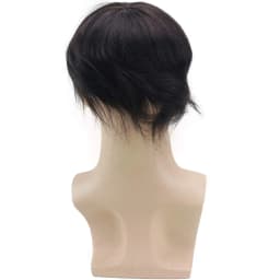 Mono Lace Men's Toupee Human Hair Poly Skin Around Hair Replacement System Durable Monofilament Hairpiece for Men 8x7inch