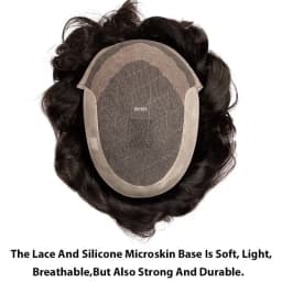 OCT Men's Wig French Lace&Silicone Microskin Male Hair Prosthesis Natural Human Hair Wigs Exhaust Systems Toupee Men Hairpieces