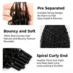 Burmese Curly Feather Crochet Human Hair Miracle Knots Pre‑Separated Invisible Knotless Boho Braids Reusable Crochet Hair Extensions For Braiding 14‑26 Inch
