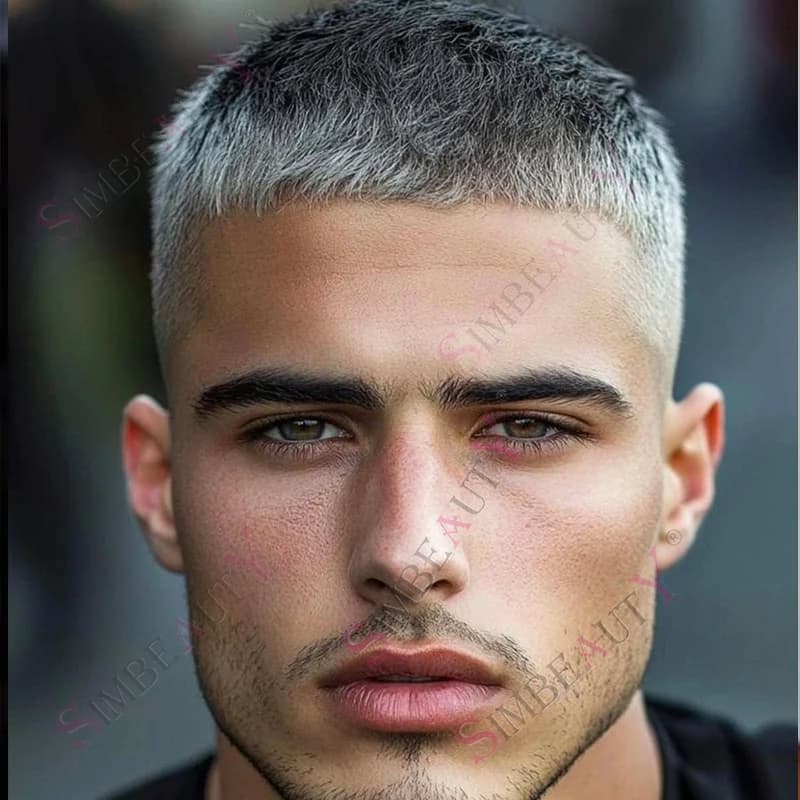 Natural Hairline 1b65 1B80 1b40 Grey Male Remy Human Hair Wigs Replacement Capillary Prosthes Afro Black Old Man Real Hairpieces