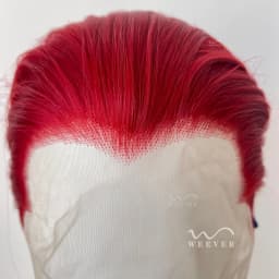 Widow‘s Peak Vivid Red Short Lace Front Wig for Man Synthetic Lace Wigs 8inch High Quality Natura Looking for Daily Cosplay