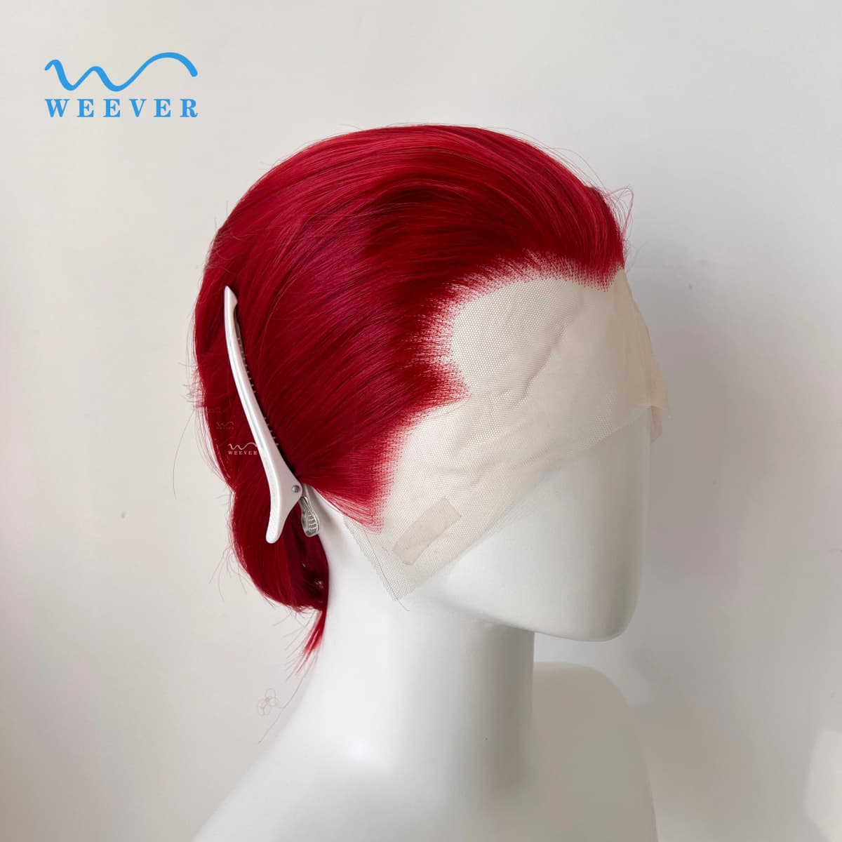 Widow‘s Peak Vivid Red Short Lace Front Wig for Man Synthetic Lace Wigs 8inch High Quality Natura Looking for Daily Cosplay