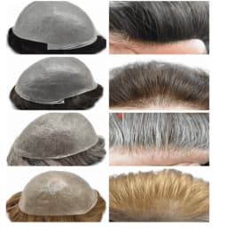 Male Hair Prosthesis Skin 0.02mm Base Toupee Men Wig Human Hair Wigs Undetectable Replacement Systems Men's Capillary Prothesis