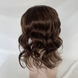 Hair Curly Replacement System For Men 12INCH Long Toupee Fine Mono Lace Men Hairpiece 8x10 Loose Wave Toupee For Men Dark Brown