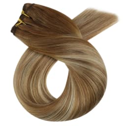 Moresoo Human Hair Bundles Ombre Sew in Extensions Remy Brazilian Hair Natural Straight 100G Hair for Women 100% Real Human Hair