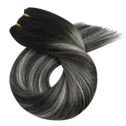 Moresoo Human Hair Bundles Ombre Sew in Extensions Remy Brazilian Hair Natural Straight 100G Hair for Women 100% Real Human Hair