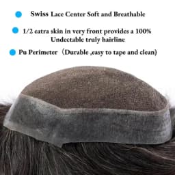 Australia Toupee Men Breathable Swiss Lace PU Base Wigs For Men Natural Hairline Replacement System Unit Male Hair Prosthesis