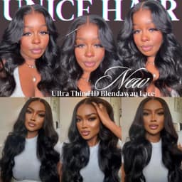 UNice Ultra-Thin 5x5 HD Lace Wigs With Drawstring Body Wave Human Hair Wigs Pre Cut Pre Bleached Glueless Wig 180% Density