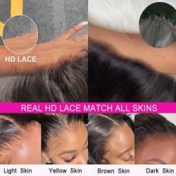 UNice Ultra-Thin 5x5 HD Lace Wigs With Drawstring Body Wave Human Hair Wigs Pre Cut Pre Bleached Glueless Wig 180% Density