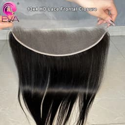 Eva Hair Invisible Real HD Lace Frontal Only Full 13x4 Melt Skins Pre Plucked 5x5 HD Lace Closures Human Hair Straight & Body Wave 2x6 HD Lace Closure Natural Black