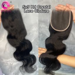 Eva Hair Invisible Real HD Lace Frontal Only Full 13x4 Melt Skins Pre Plucked 5x5 HD Lace Closures Human Hair Straight & Body Wave 2x6 HD Lace Closure Natural Black