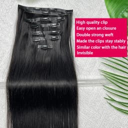 Vietnamese PU Clip in Extensions Human Hair Straight Hair Seamless Skin Weft Clip-in Hair 100% Raw Virgin Human Hair Full Head