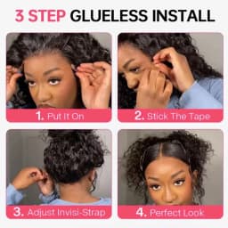 Smilegirl 230% Density Invisible Strap Deep Curly Wave 360 Full HD Glueless Wig 32 Inch Front Human Hair Wig Frontal Wig Wear and Go Daily Party Use