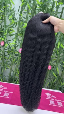 Queen Hair #1 Jet Black Color Burmese Curly Wig Deep Wave 13x6 13x4 Full Frontal 4x4 5x5 6x6 HD Closure 100% Human Raw Hair Wig