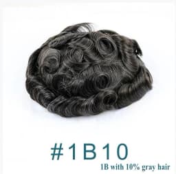 Natural Human Hair Men Toupee Natural Hairline Durable Full PU 0.1mm Base Black Grey Undetectable Man Wigs Capillary Prosthesis