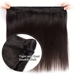 Straight Brazilian Human Hair 3 Bundles with 13x4 Frontal 100% Virgin Hair Natural Hairline Straight Bundles with 4x4 Closure