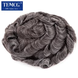 Double knotted Toupee Men 0.06-0.08mm PU Natural Hairline Men Wig Human Hair System Unit 6" Male Hair Prosthesis Soft Male Wig