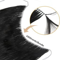 VADES Invisible Feather Hair Extensions Human Hair Long Straight Hair Extension Natural Sew In Microring Hair Weft for Women