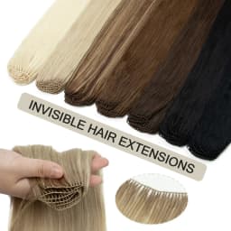 VADES Invisible Feather Hair Extensions Human Hair Long Straight Hair Extension Natural Sew In Microring Hair Weft for Women