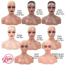 Realistic Female Mannequin Head With Shoulder Manikin Head Bust For Wigs Beauty Accessories Display Model Wig Heads