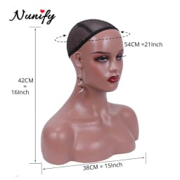 Realistic Female Mannequin Head With Shoulder Manikin Head Bust For Wigs Beauty Accessories Display Model Wig Heads