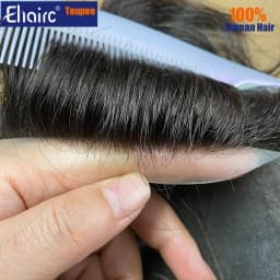 Permier Capillary Male Hair Prosthesis 0.08mm Skin Toupee Mens Wig Double Knots Lace Pu Wig For Men Human Hair Men's Hair System