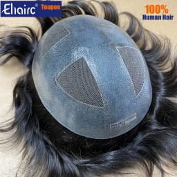 Permier Capillary Male Hair Prosthesis 0.08mm Skin Toupee Mens Wig Double Knots Lace Pu Wig For Men Human Hair Men's Hair System