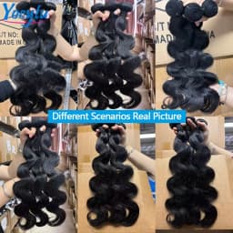 YOCYTU Human Hair Bundles With Closure 20 22 24 Inch Body Wave Bundles Human Hair With 2x6 HD Closure For Women 3 Days Delivery